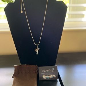 Marahlago palm tree with larimar necklace